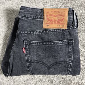 Levis 541 Jeans Mens 31x30  Black Stretch Denim Premium Tapered